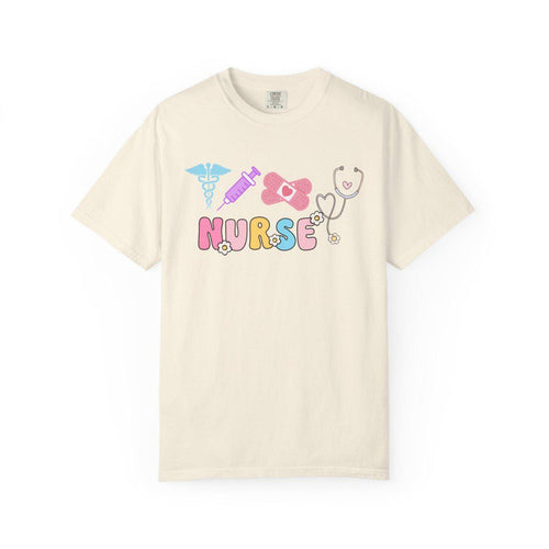 Comfort Colors Nurse Shirt | Pastel Floral Medical Tee, Healthcare Apparel